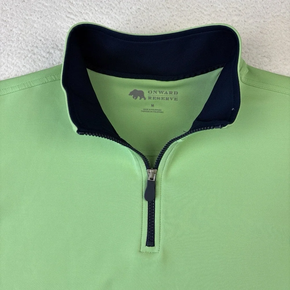 ONWARD RESERVE Performance 1/4 Zip Mens Medium Green Blue Golf Pullover Stretch